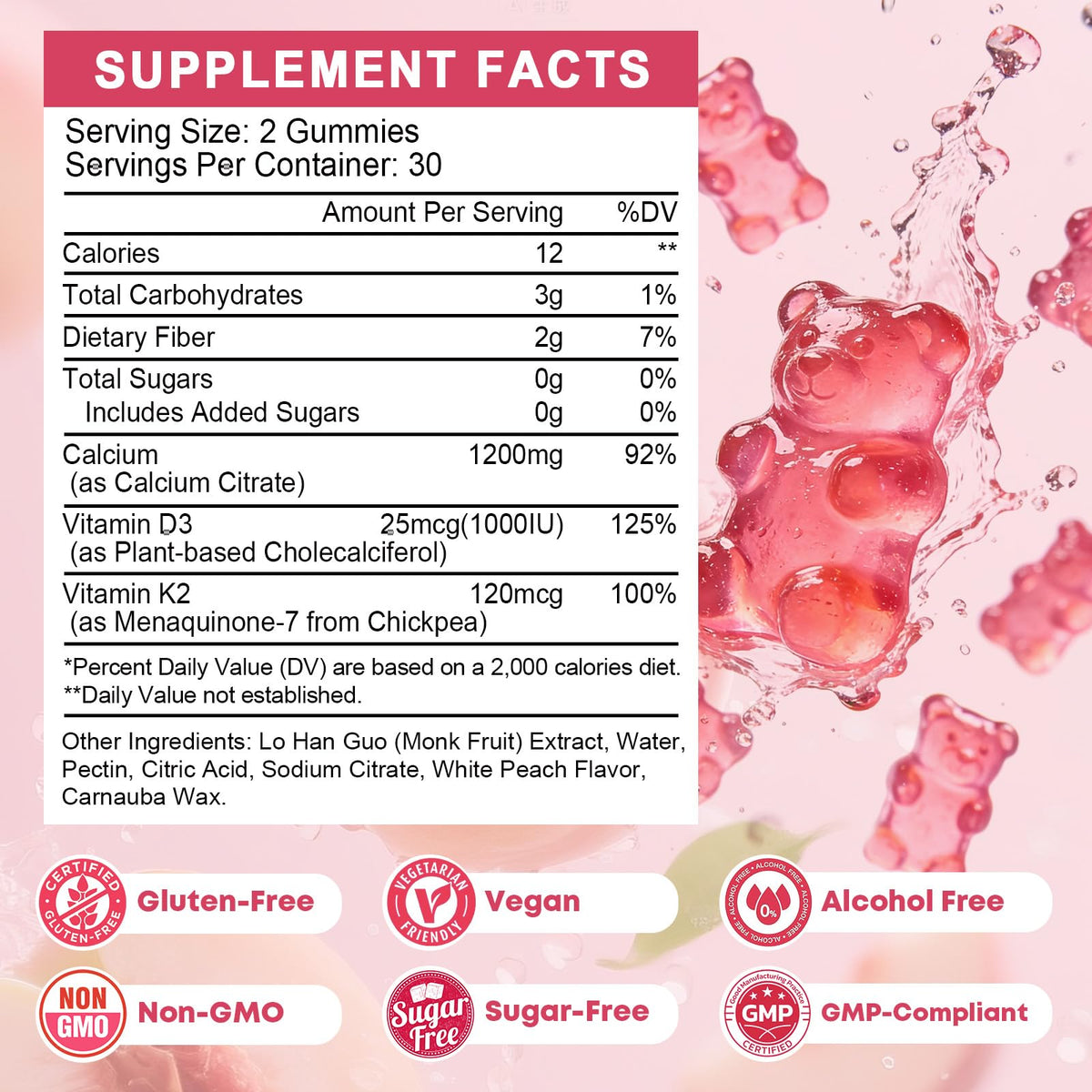 Gummies JIANKYTZ avec vitamines D3 et K2 en gros plan
