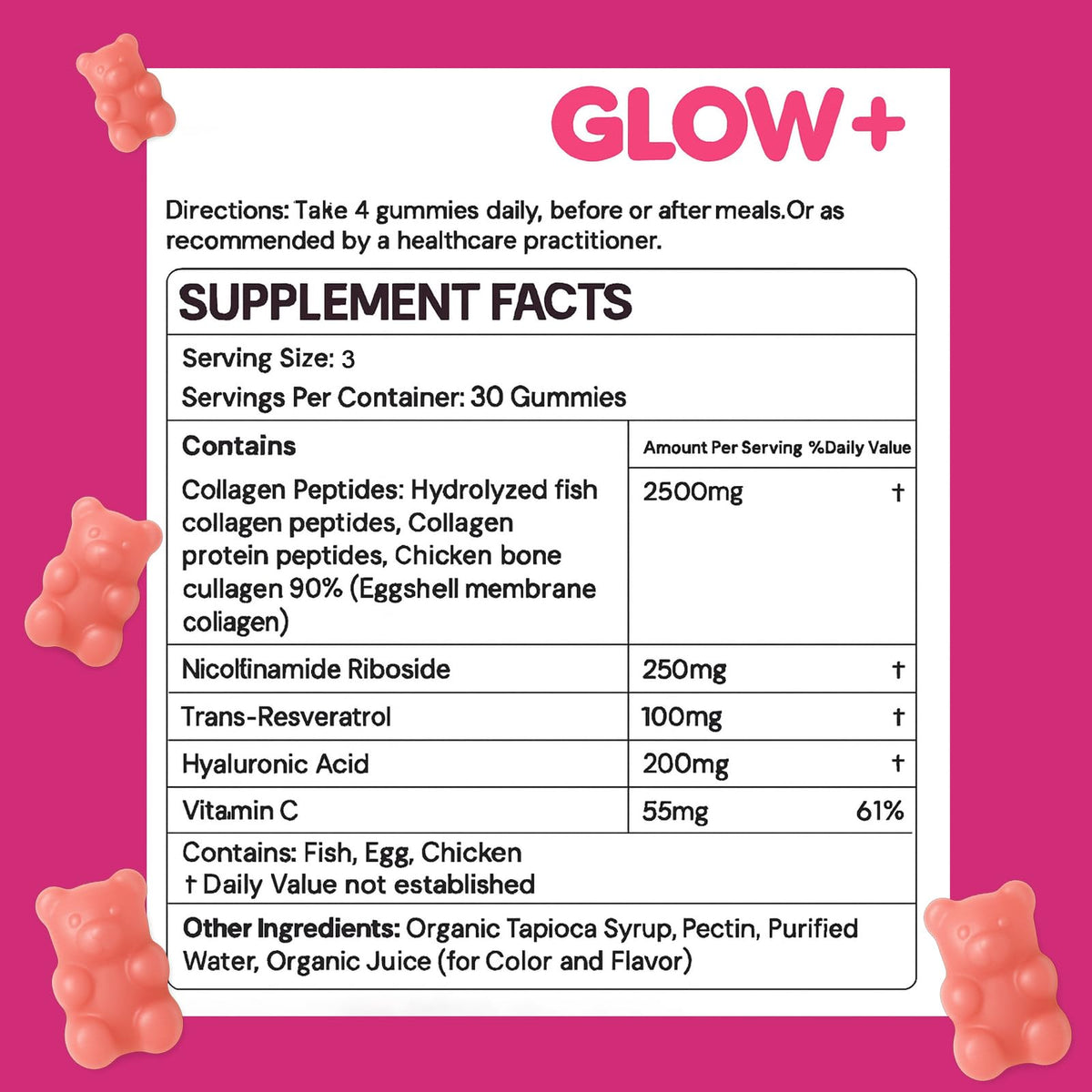 Gummies Jovi Glow sur une table avec une lumière naturelle