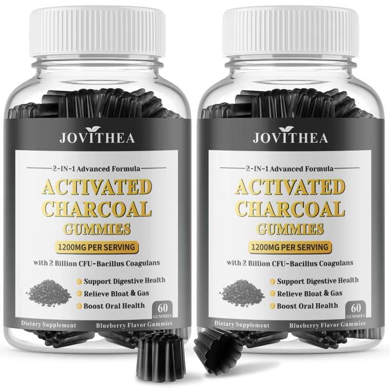 Gummies JOVITHEA au charbon actif 1200mg, vue de face