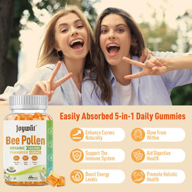 Gummies Joywiit au pollen d'abeille 1000mg sur fond naturel