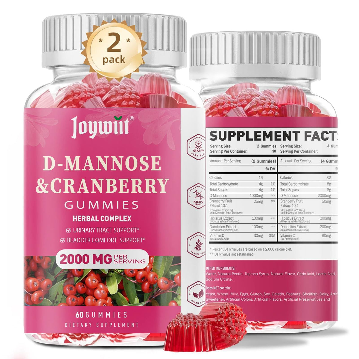Gummies Joywiit D-Mannose 2000mg avec emballage