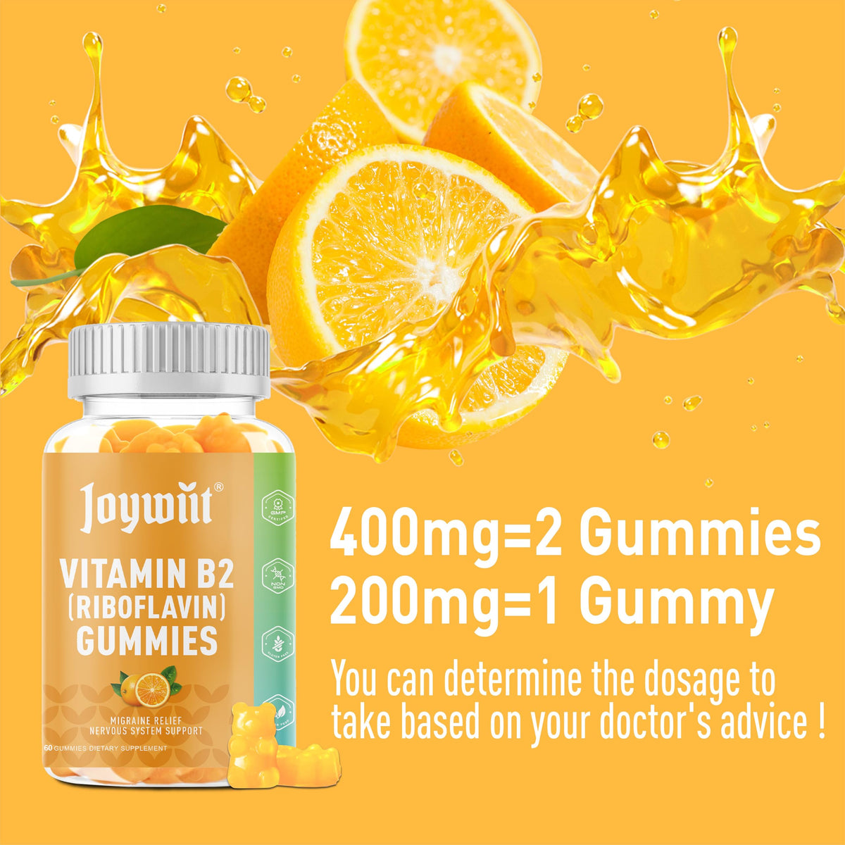Gummies Joywiit, ingrédients affichés sur l'emballage