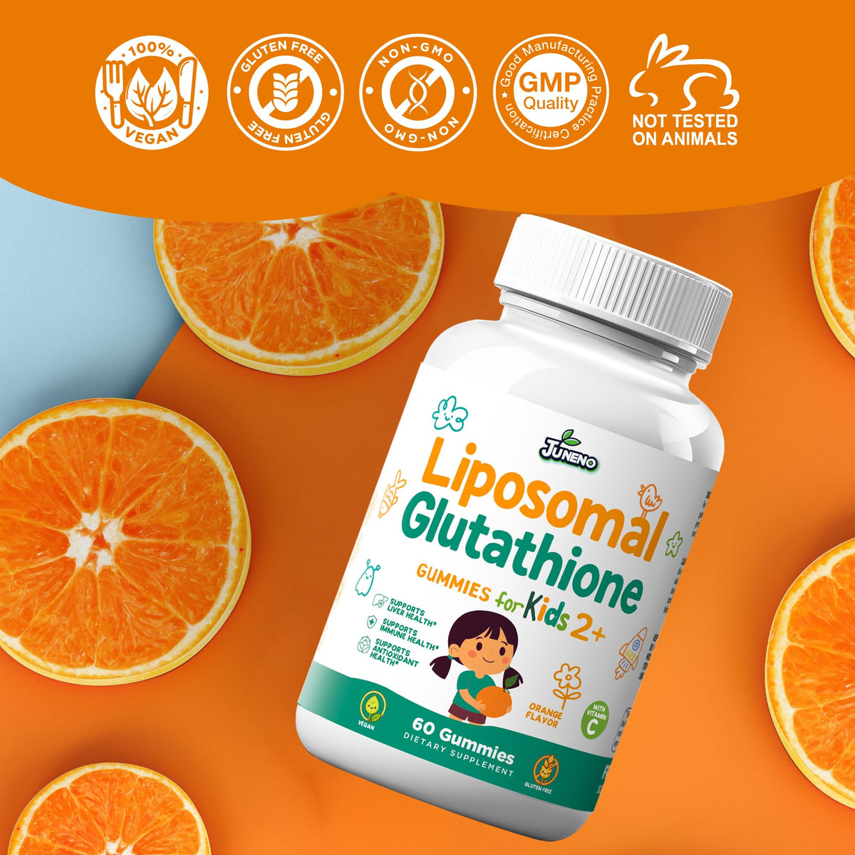 Gummies Juneno avec étiquette et informations nutritionnelles
