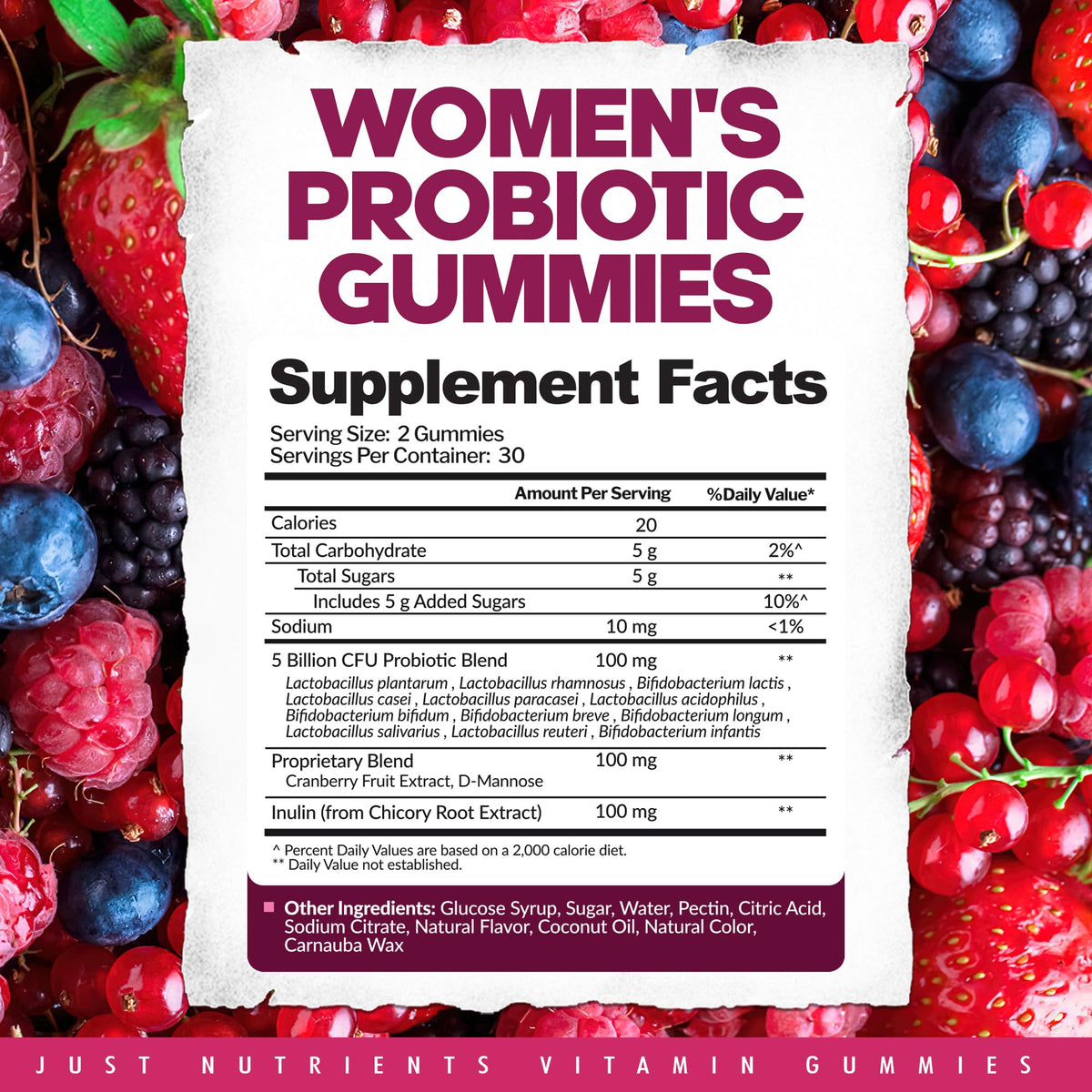 Gummies Just Nutrients ouvertes montrant leur texture