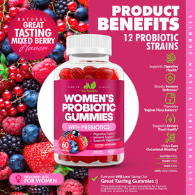 Gummies Just Nutrients sur une table avec des baies