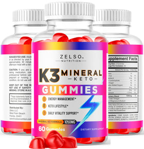 Gummies K3 Minéraux Keto de ZELSO - présentation des gummies sur une table