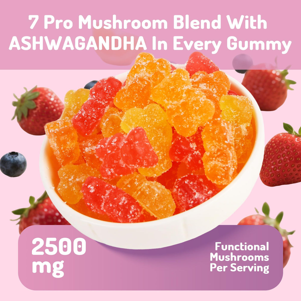 Gummies KAACHLI avec fruits frais en arrière-plan
