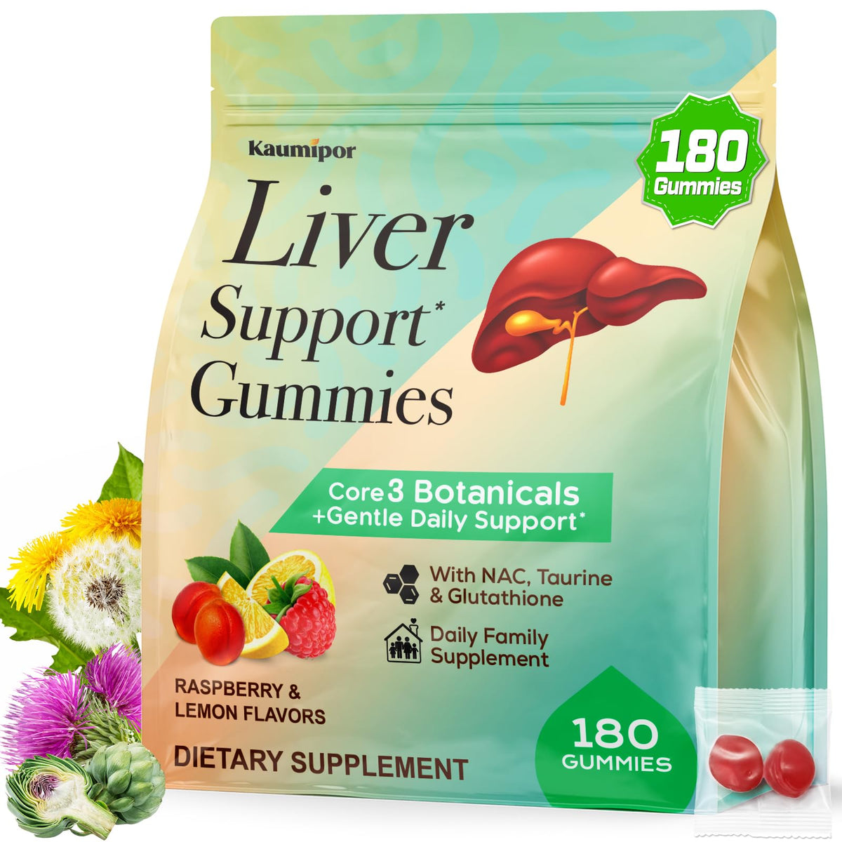 Gummies Kaumipor au Chardon-Marie, pot de 180 gummies
