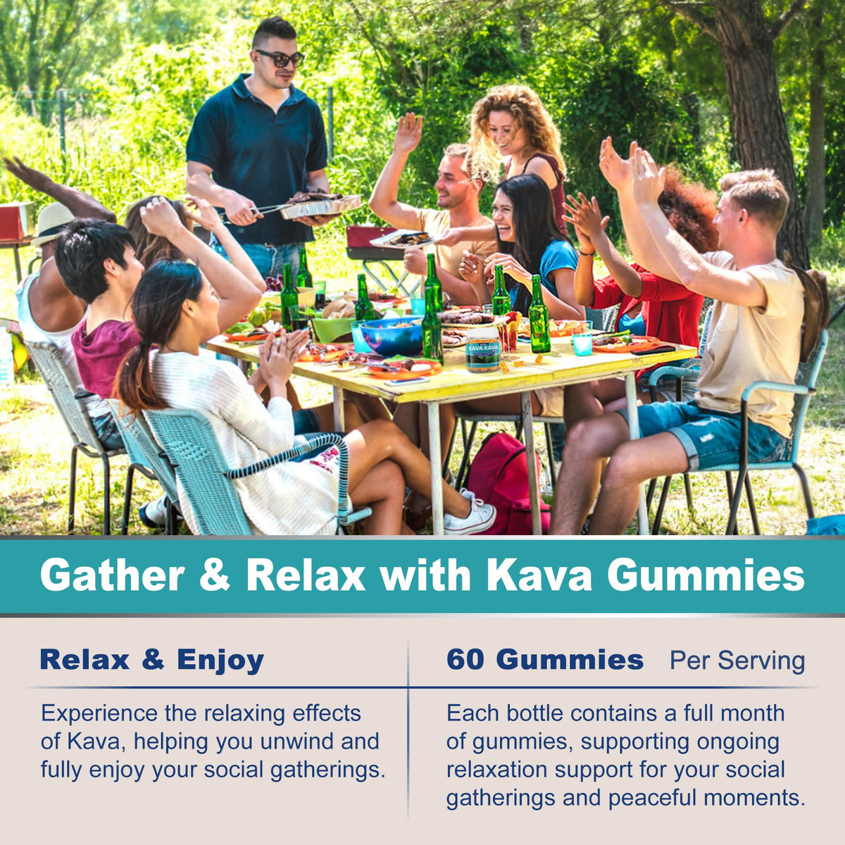 Gummies Kava Kava Nextdia montrant la taille des gummies