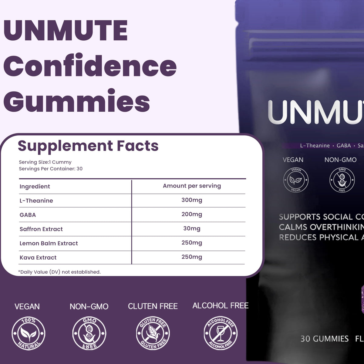 Gummies Kava Kava unmute sur un fond naturel