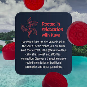 Gummies Kava SUNMED avec des ingrédients naturels en arrière-plan
