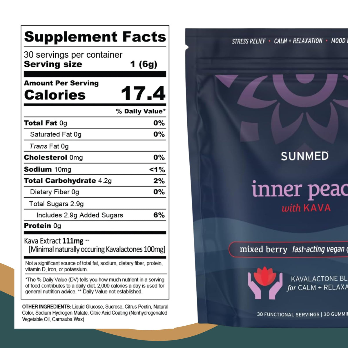 Gummies Kava SUNMED montrant la texture des gummies