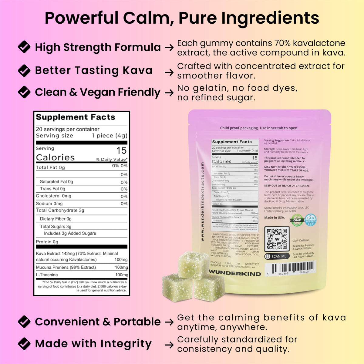 Gummies Kava WUNDERKIND prêtes à être dégustées