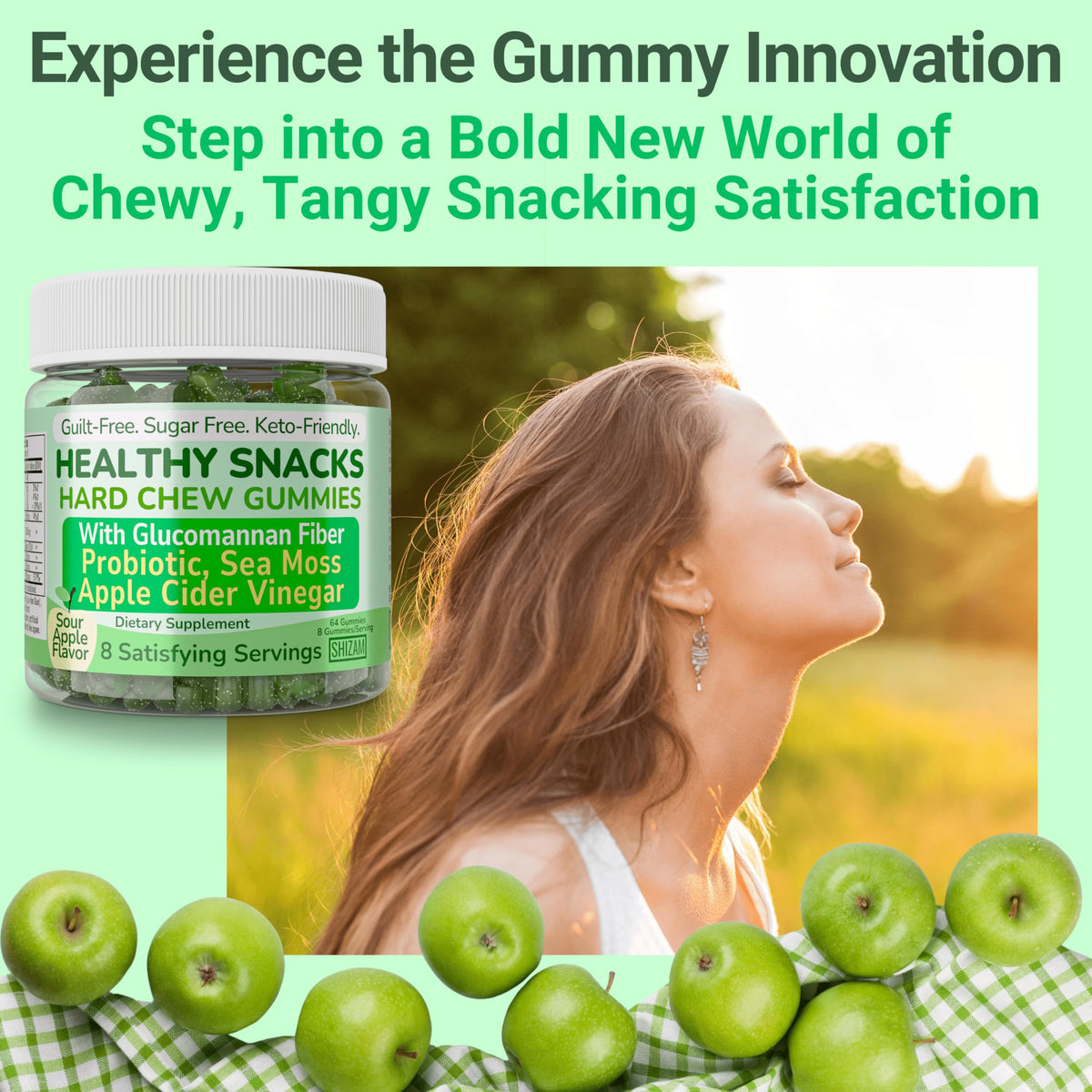 Gummies Keto SHIZAM avec une portion sur une table