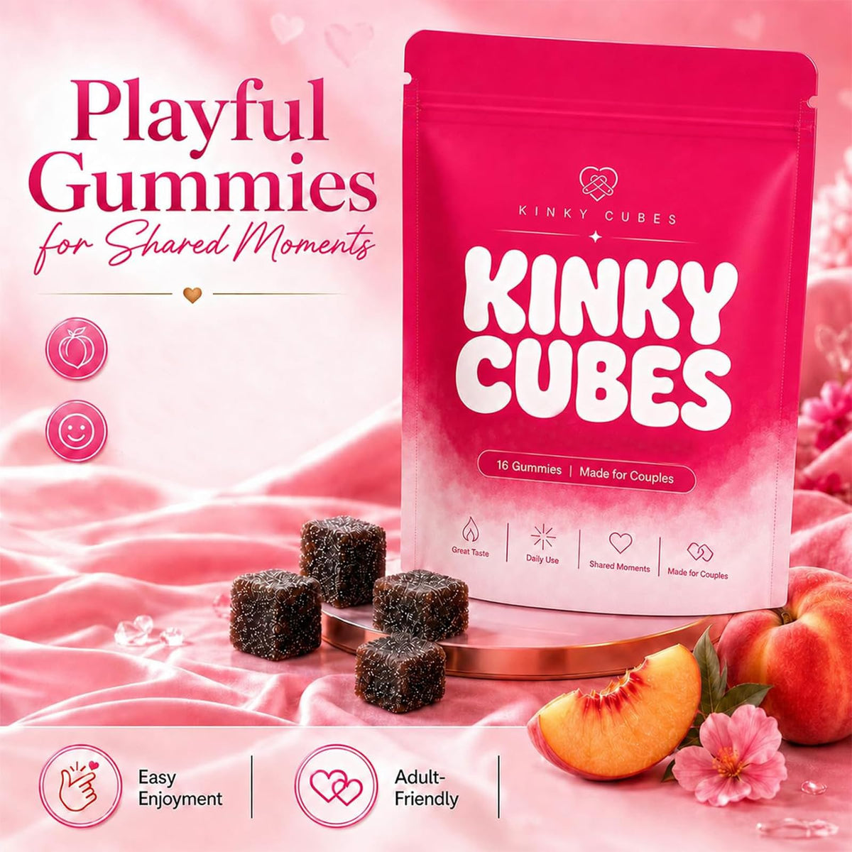 Gummies KINKY CUBES avec une prise de deux gummies