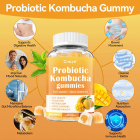 Gummies Kombucha Crasye montrant la texture et la couleur