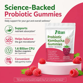 Gummies Kombucha Itiban avec un verre d'eau