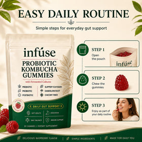 Gummies Kombucha Lumvelle Organics avec une cuillère à côté