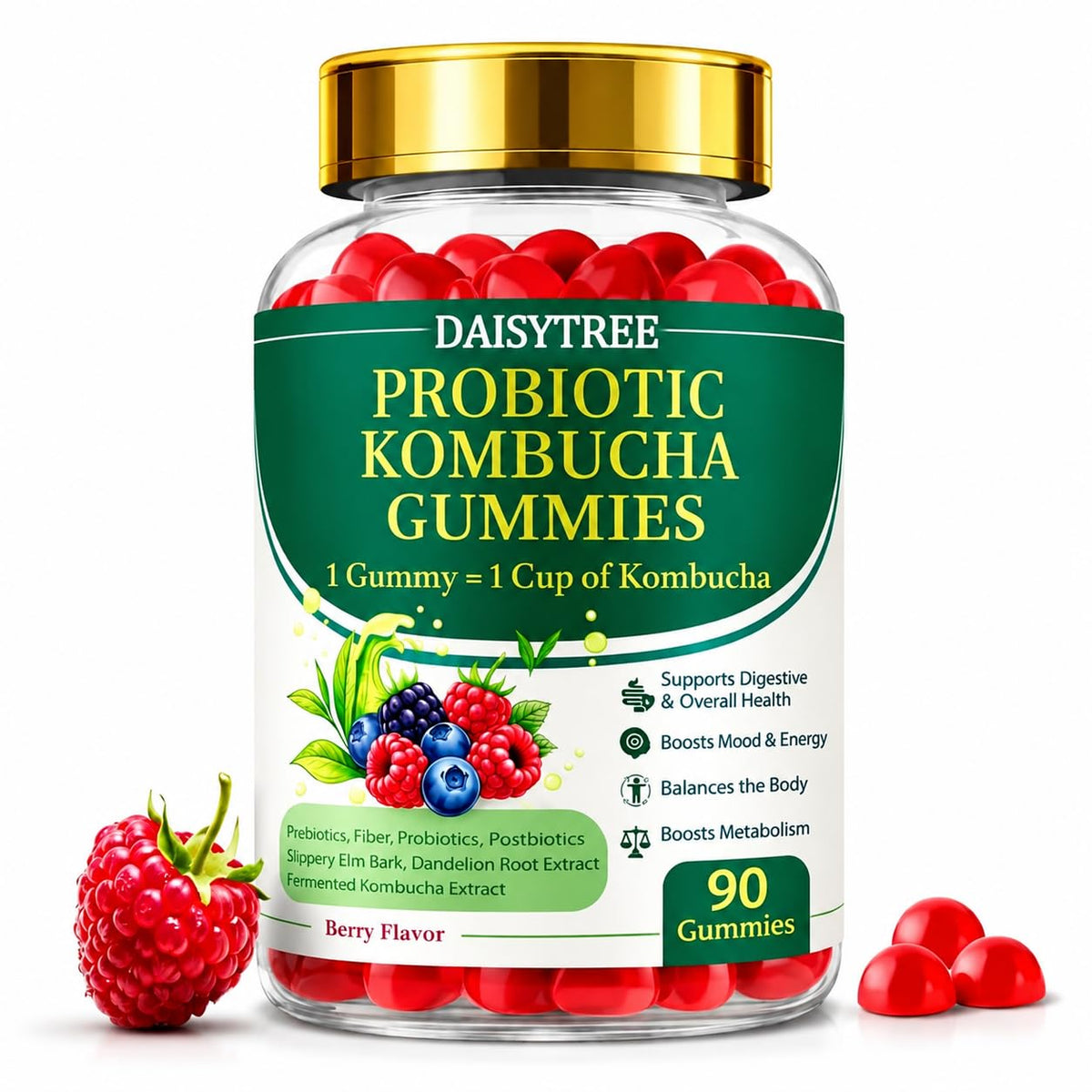 Gummies Kombucha PRIMEHAVEN en vue de face, emballage 290g