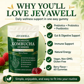 Gummies Kombucha Probiotiques VivaMelhor sur une table