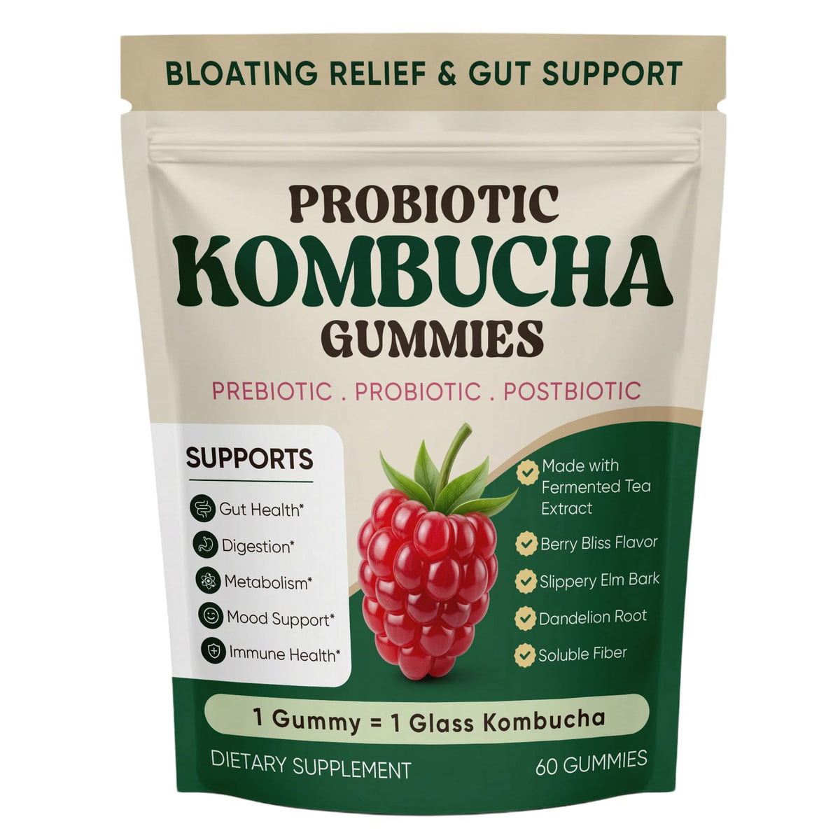 Gummies Kombucha SUUDUUL 60 gummies saveur baie en pot