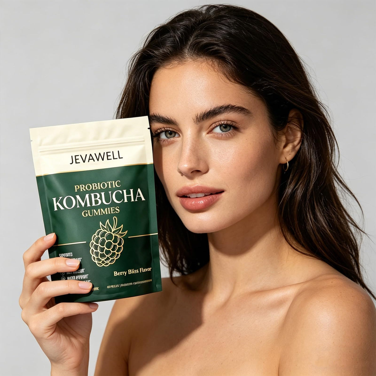 Gummies Kombucha WUJECT, paquet ouvert avec gummies visibles