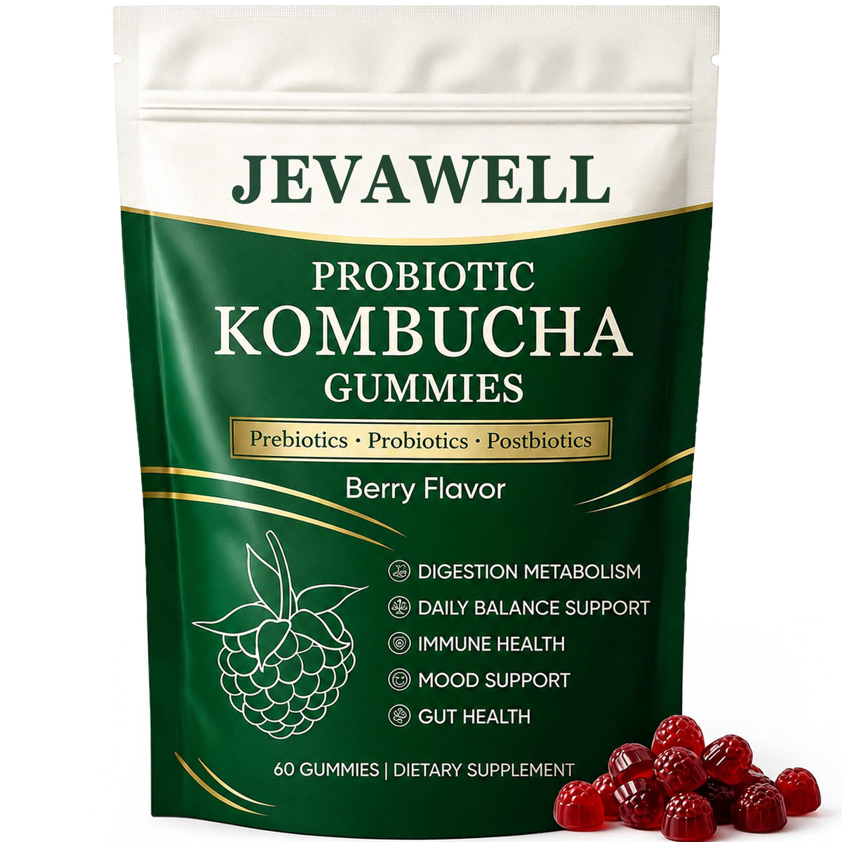 Gummies Kombucha YANJIAYI vue de face avec emballage