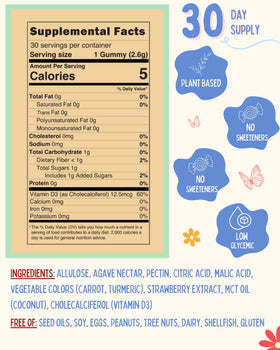 Gummies Krunchy Kids à la vitamine D3, vue latérale
