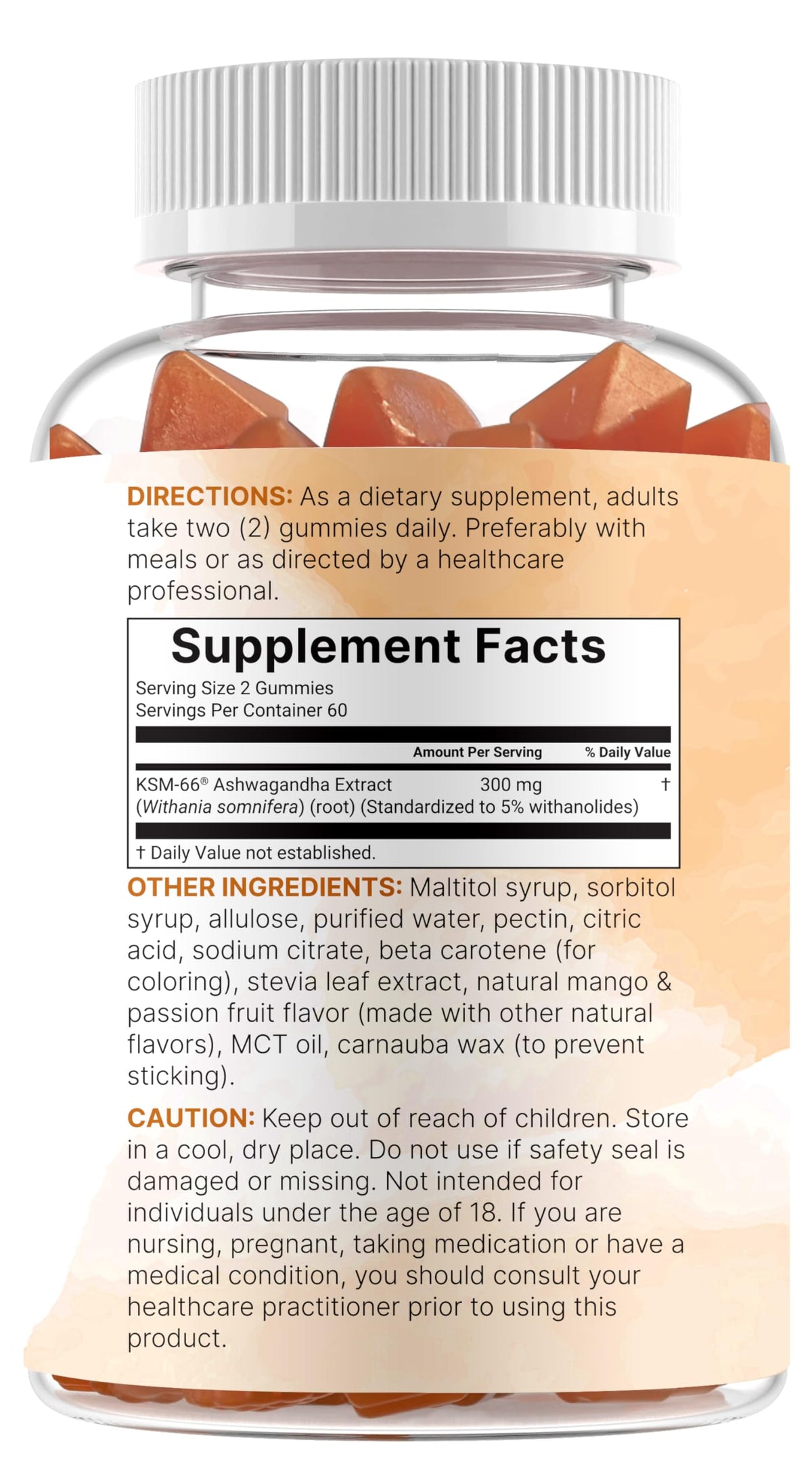 Gummies KSM-66 Ashwagandha Micro Ingredients sur fond neutre