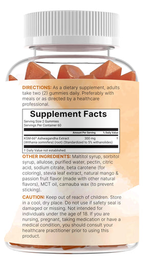 Gummies KSM-66 Ashwagandha Micro Ingredients sur fond neutre