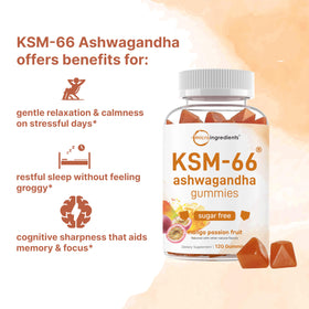 Gummies KSM-66 Ashwagandha Micro Ingredients sur une table