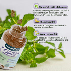 Gummies KumuoKeol à l'huile d'origan et de nigelle, prise en main