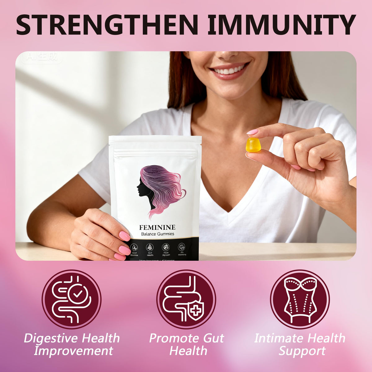 Gummies KXVUDE Biofilm en gros plan montrant leur texture
