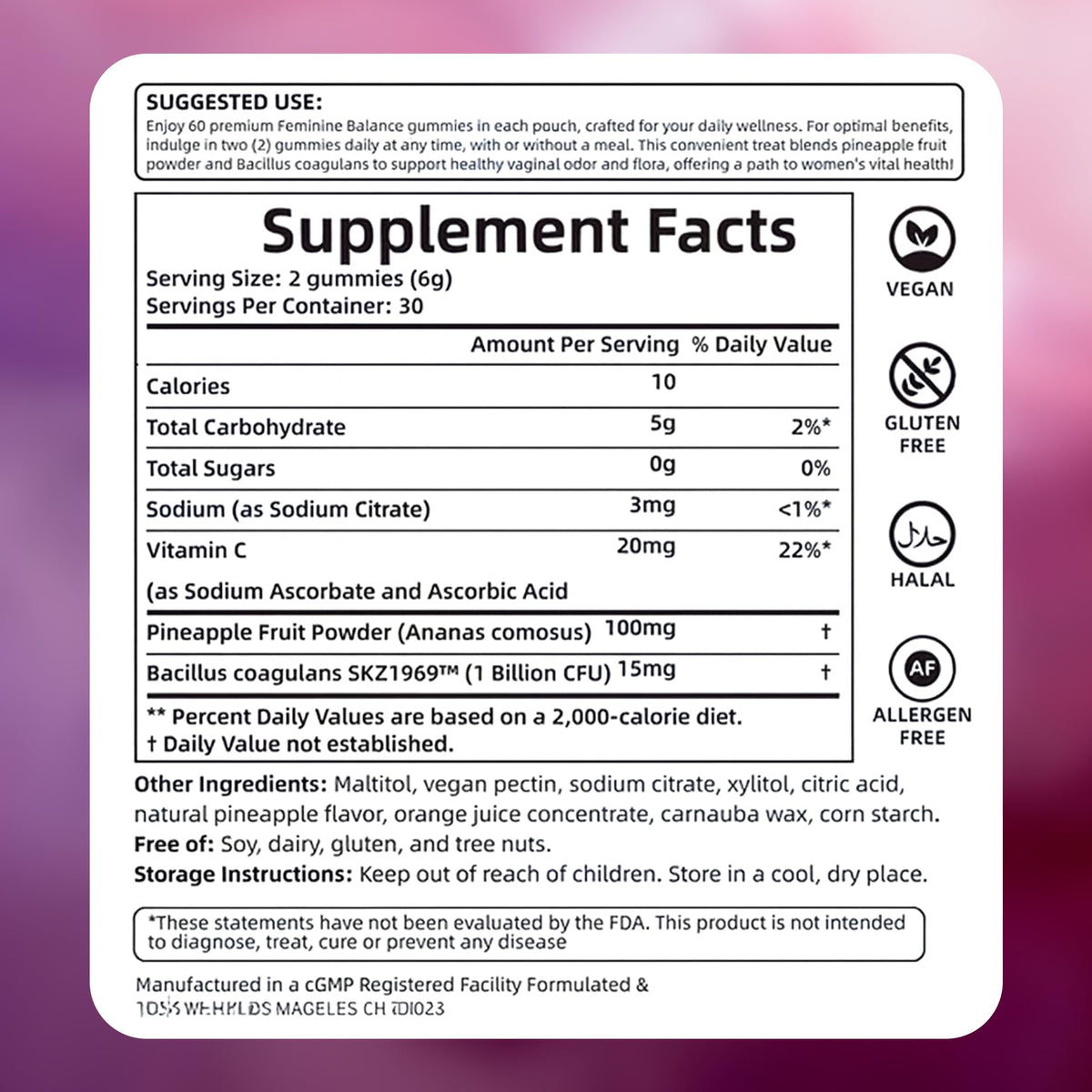 Gummies KXVUDE Biofilm sur un fond naturel