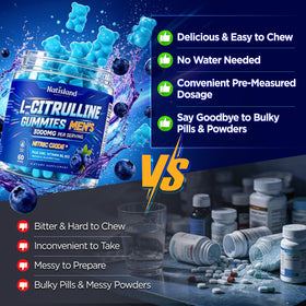 Gummies L-Citrulline NATISLAND, deux gummies sur une cuillère