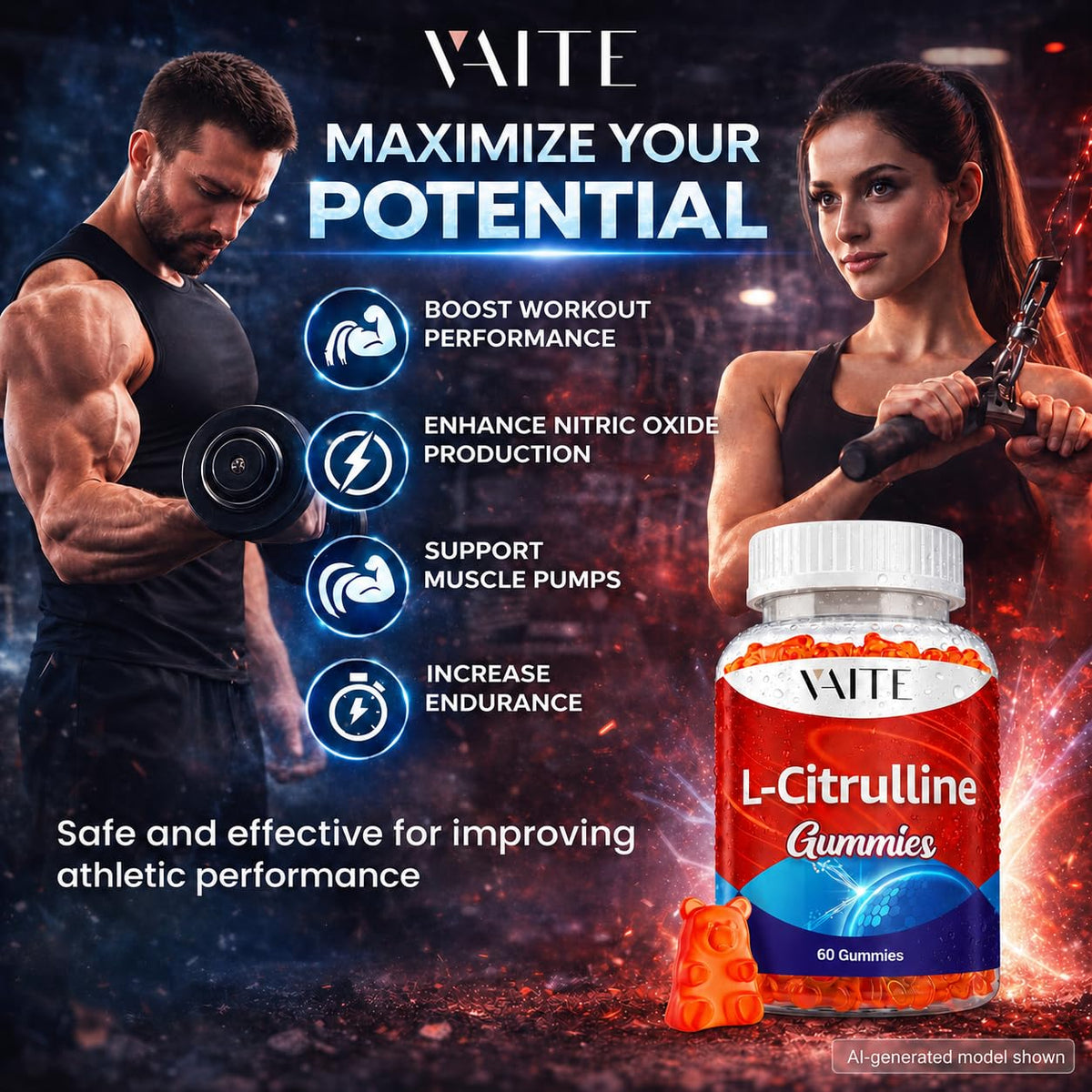 Gummies L-Citrulline VAITE 1600mg vue de côté