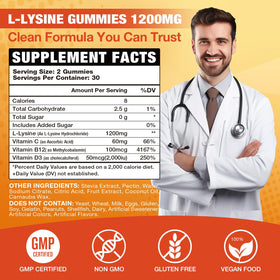 Gummies L-Lysine 1000 mg de VAJYKEWJY, vue de côté