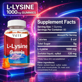 Gummies L-Lysine 1000mg VAITE, détails des ingrédients