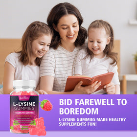 Gummies L-Lysine BVIVLOO ouvertes avec gummies visibles