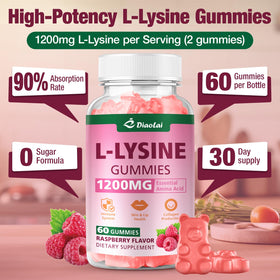 Gummies L-Lysine DIAOLAI sur une table en bois