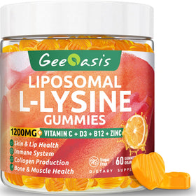 Gummies L-Lysine Geeoasis 1200mg, 60 unités, vue de l'emballage avant