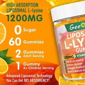 Gummies L-Lysine Geeoasis, ingrédients sur l'emballage