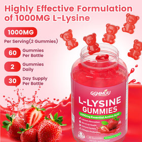 Gummies L-Lysine GGMMUU au milieu de fruits