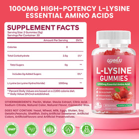 Gummies L-Lysine GGMMUU emballage et contenu