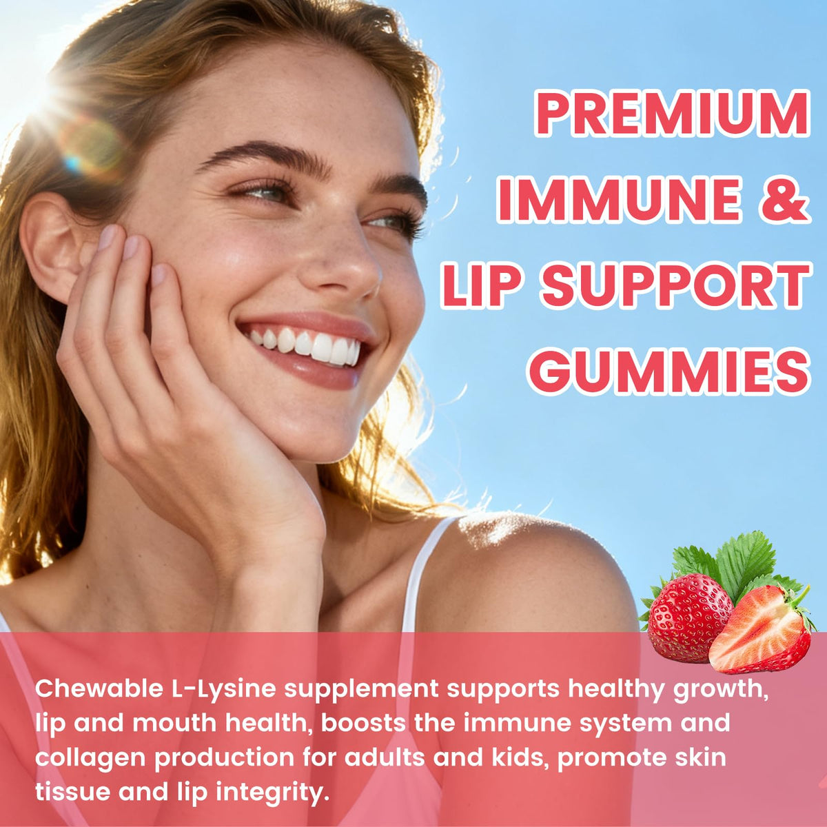 Gummies L-Lysine GGMMUU sur une table