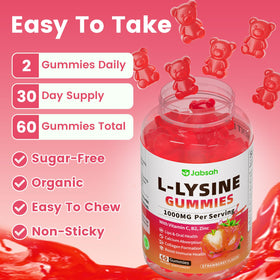 Gummies L-Lysine Jabsah en gros plan, texture et goût
