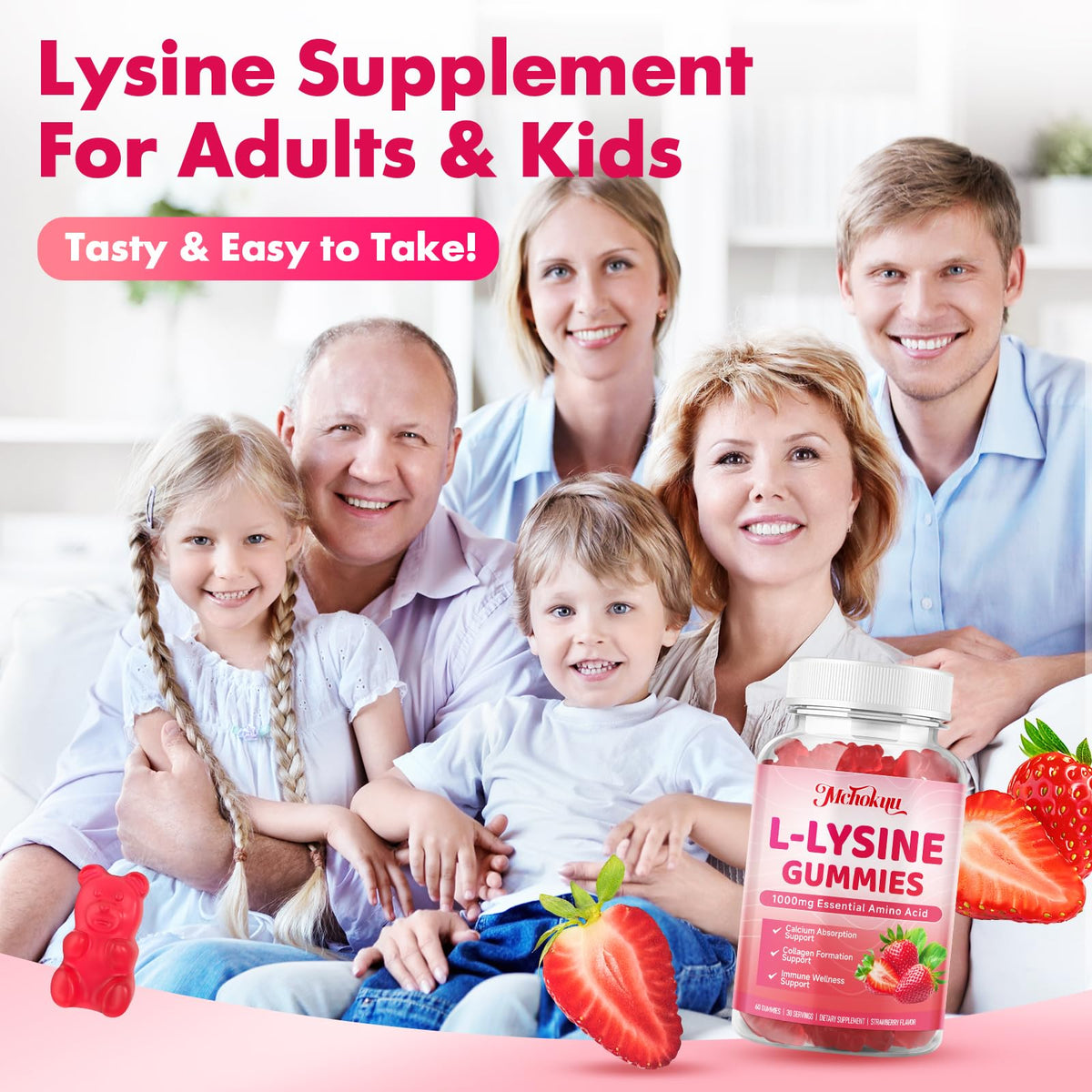 Gummies L-Lysine Mchokuu, prise quotidienne recommandée