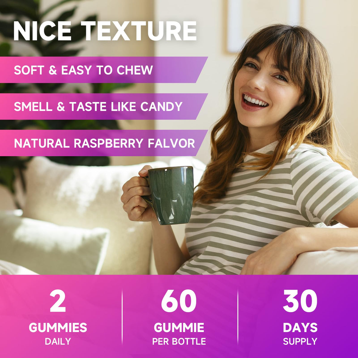Gummies L-Lysine MEENCCD sur fond blanc