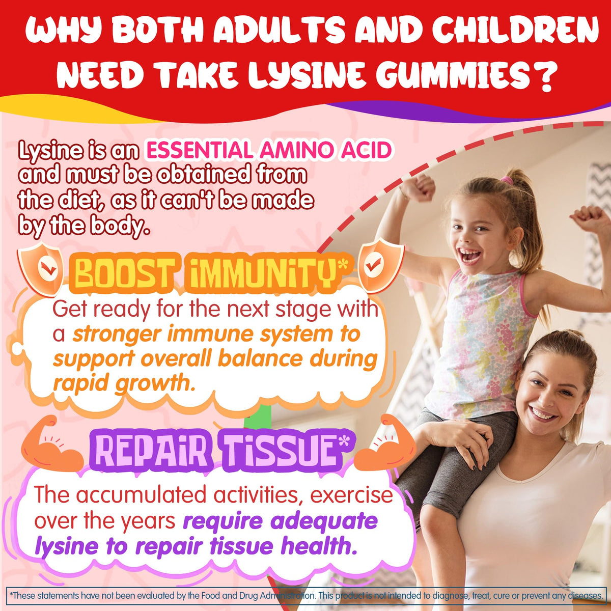 Gummies L-Lysine Nextdia avec ingrédients affichés