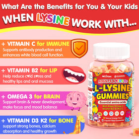 Gummies L-Lysine Nextdia sur une table en bois
